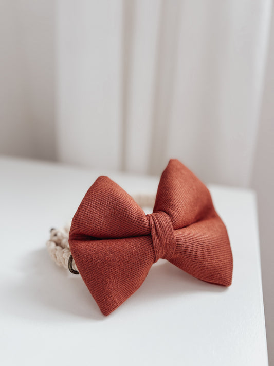Rust Ribbed Dog Bow
