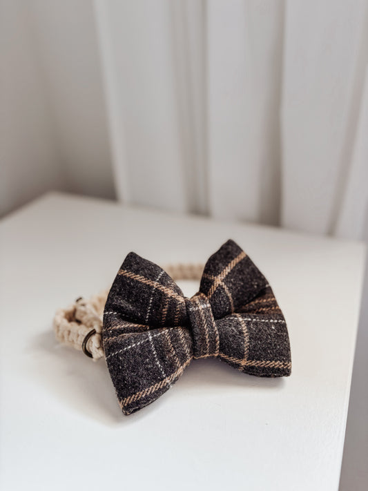 Grandpa Plaid Dog Bow