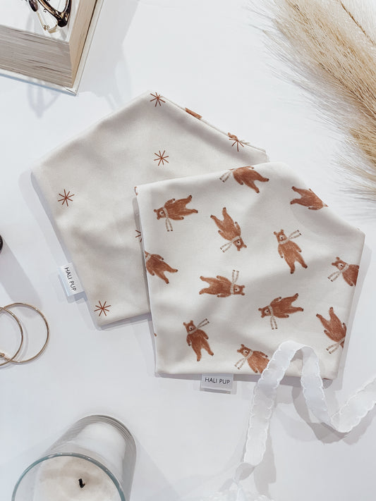 Woodland Bears & Snowflakes Dog Bandana