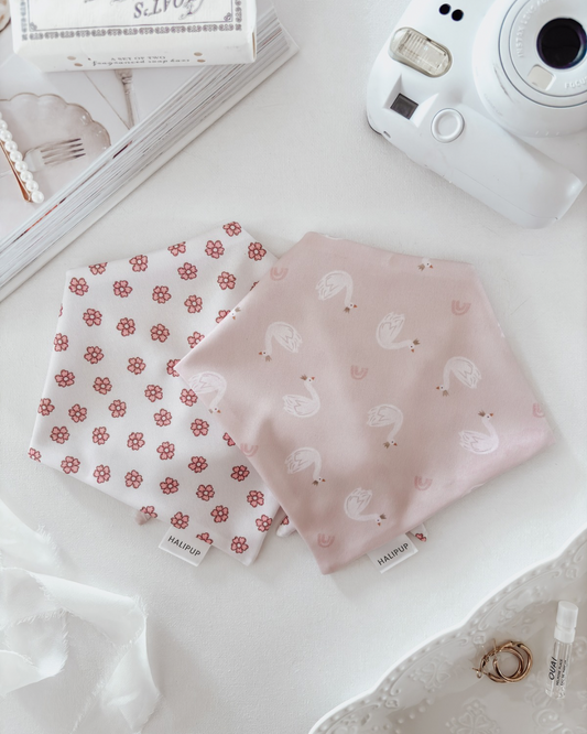 Swans & flora Reversible Dog Bandana