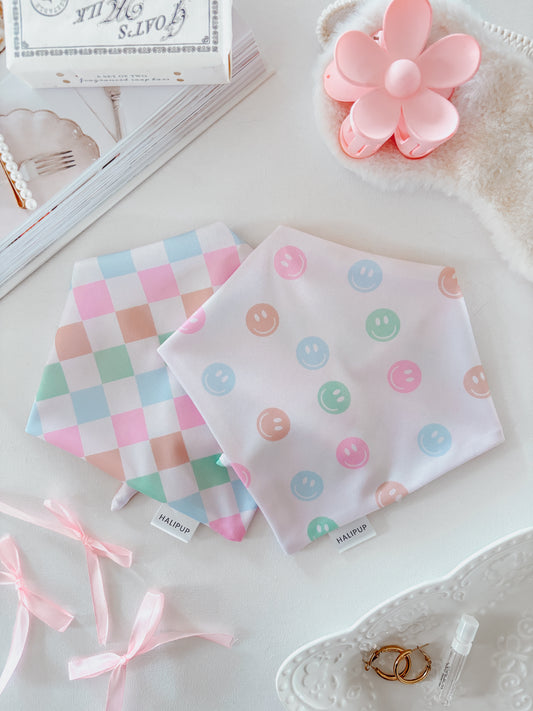 Neon Smileys Reversible Dog Bandana