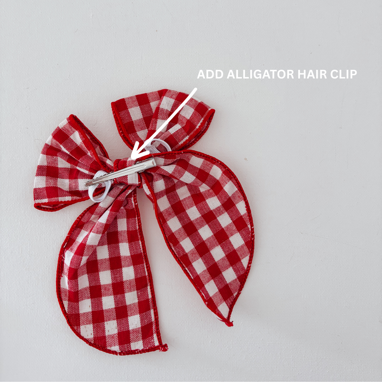 Red Gingham Dog Bow