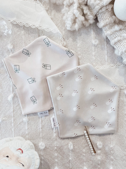 Snowmen & Gifts Reversible Dog bandana