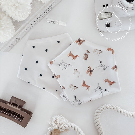 Pups X Polkas reversible dog bandana