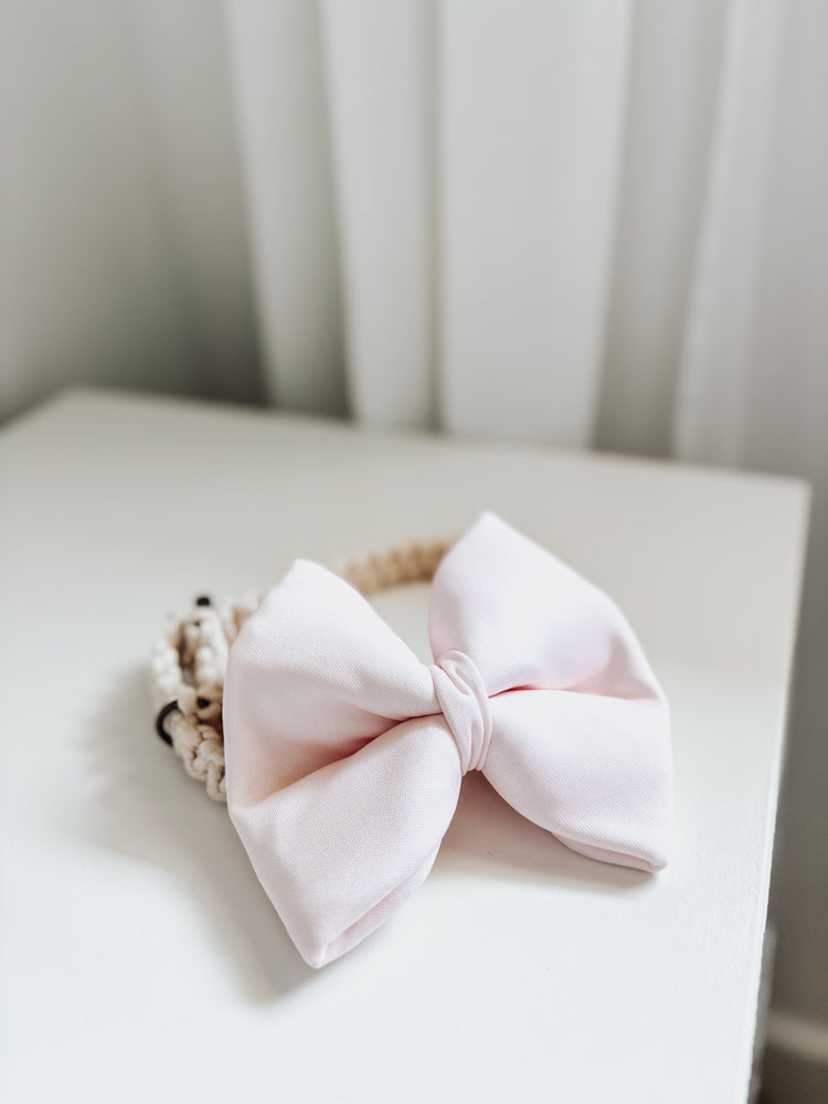 Blush Pink Over The Collar Dog Bow