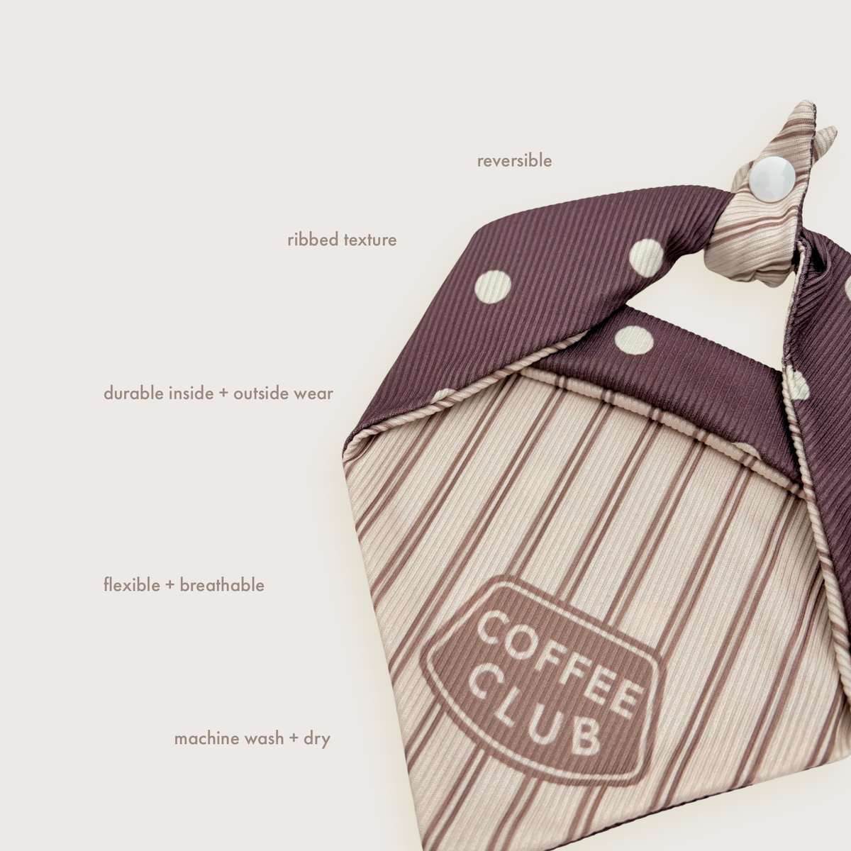 MINOR FLAW Coffee Club Ribbed Dog Bandana