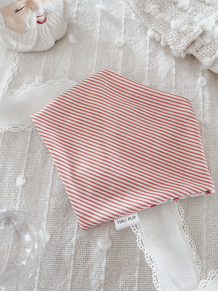 Red and White Striped Top Knot Headband