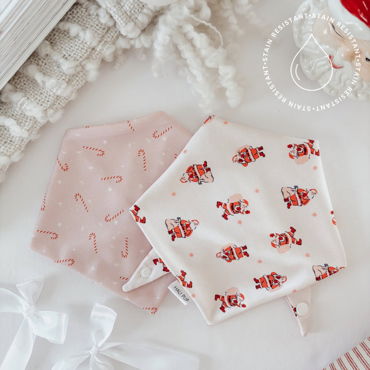 Retro Santa’s & Candycanes Reversible Dog bandana