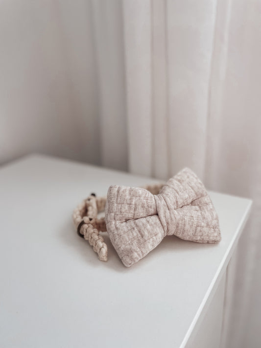 Beige Knit Adult Scrunchie