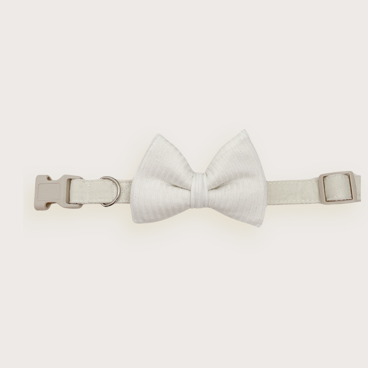 White Ribbed Classic Bow
