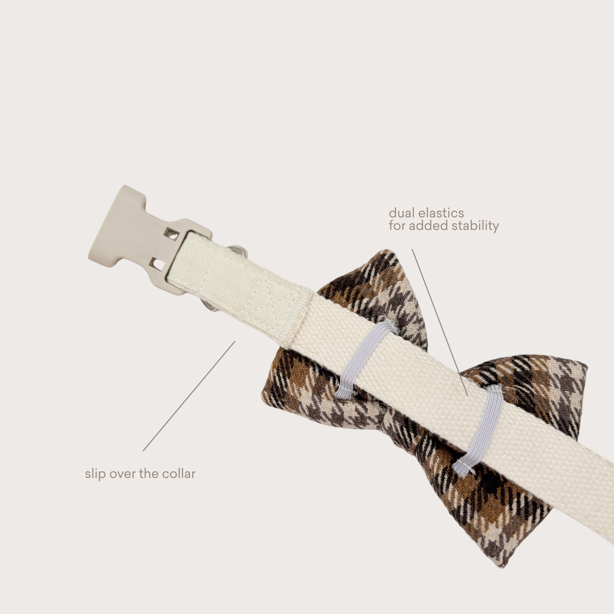 Brown Plaid Classic Bow