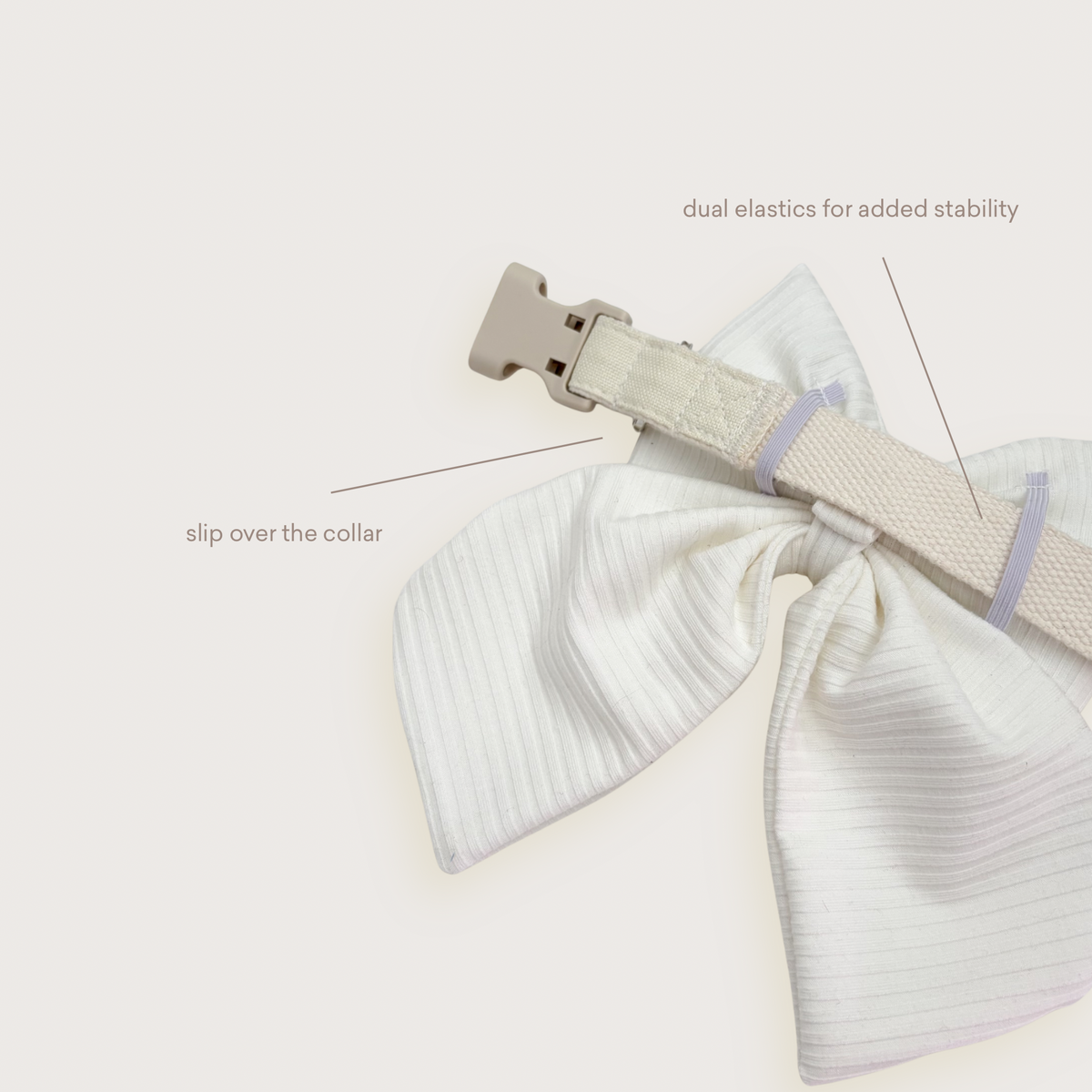 White Ribbed Sailor Bow