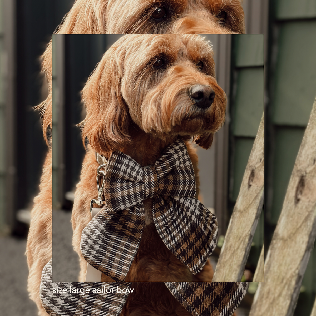 Brown Plaid Sailor Bow