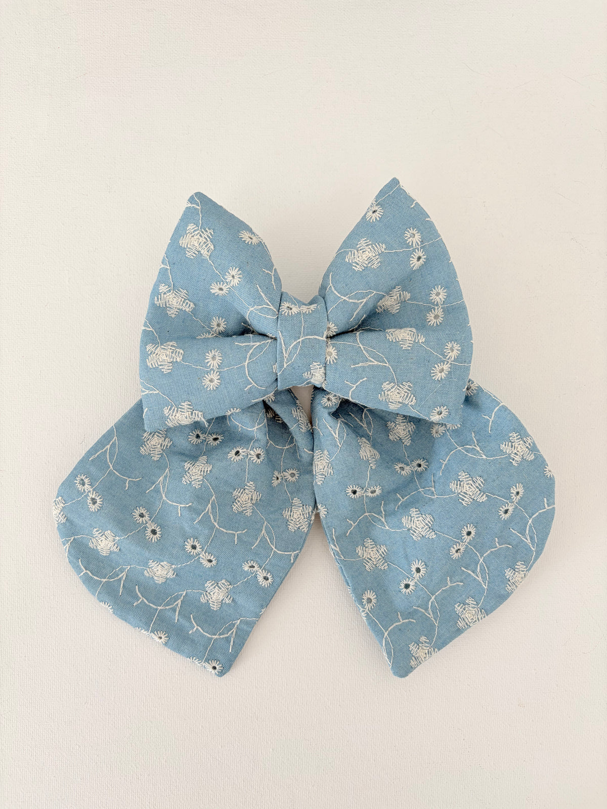 Denim Eyelet Sailor Bow