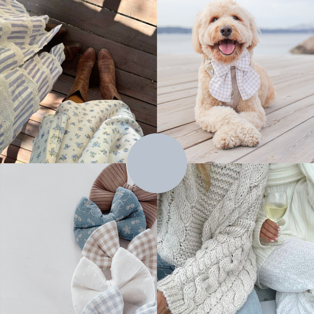 Oat Gingham Sailor Bow
