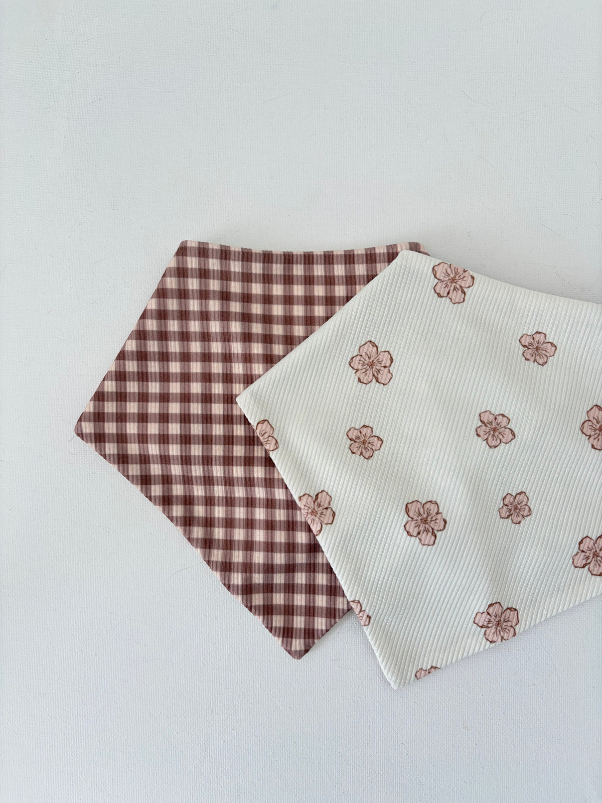 Flora & Gingham Ribbed Dog Bandana