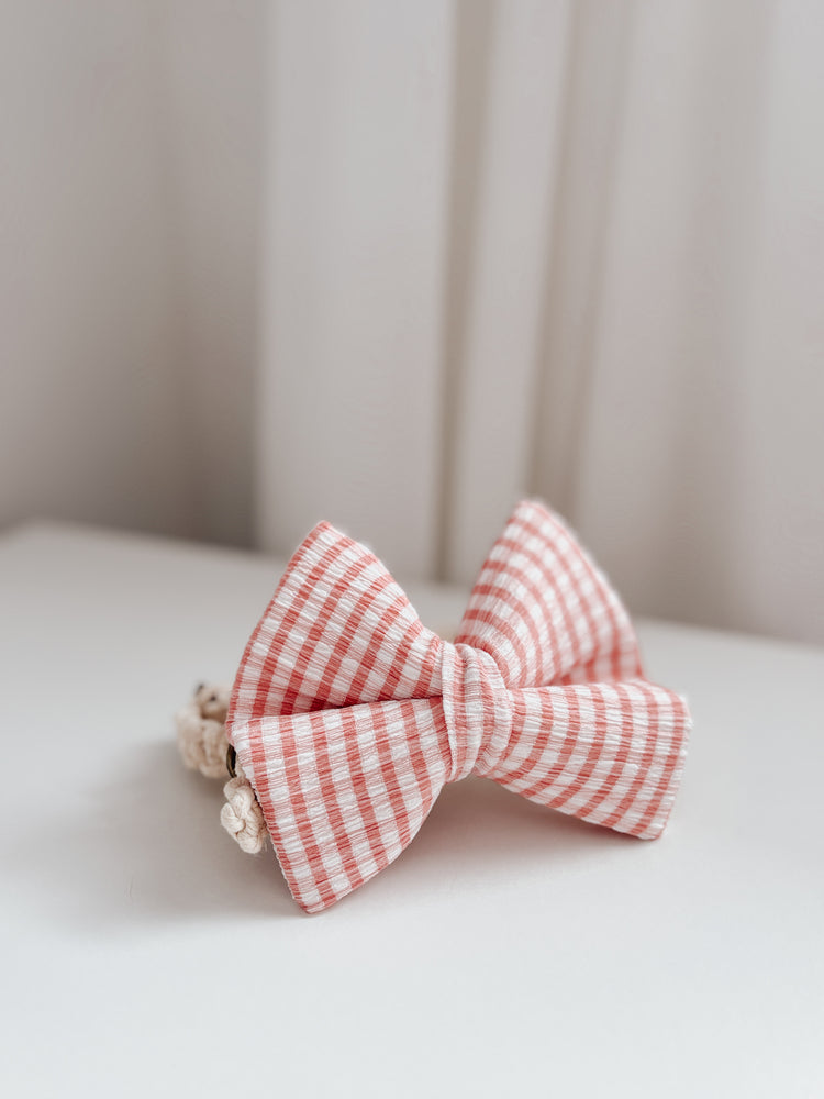 Gingham Over the collar bow