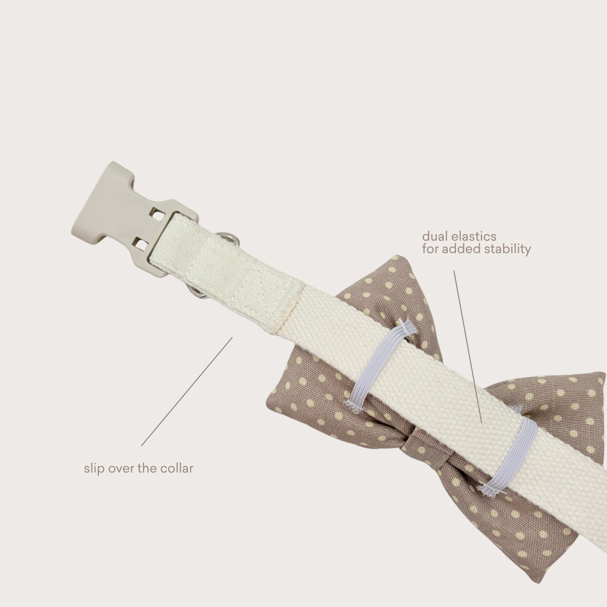 Beige Polkadot Sailor Bow