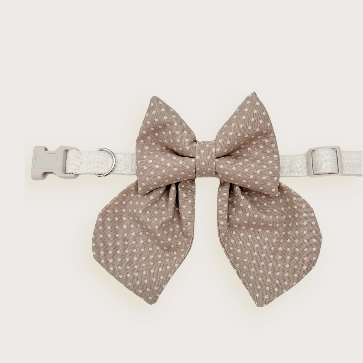 Beige Polkadot Sailor Bow