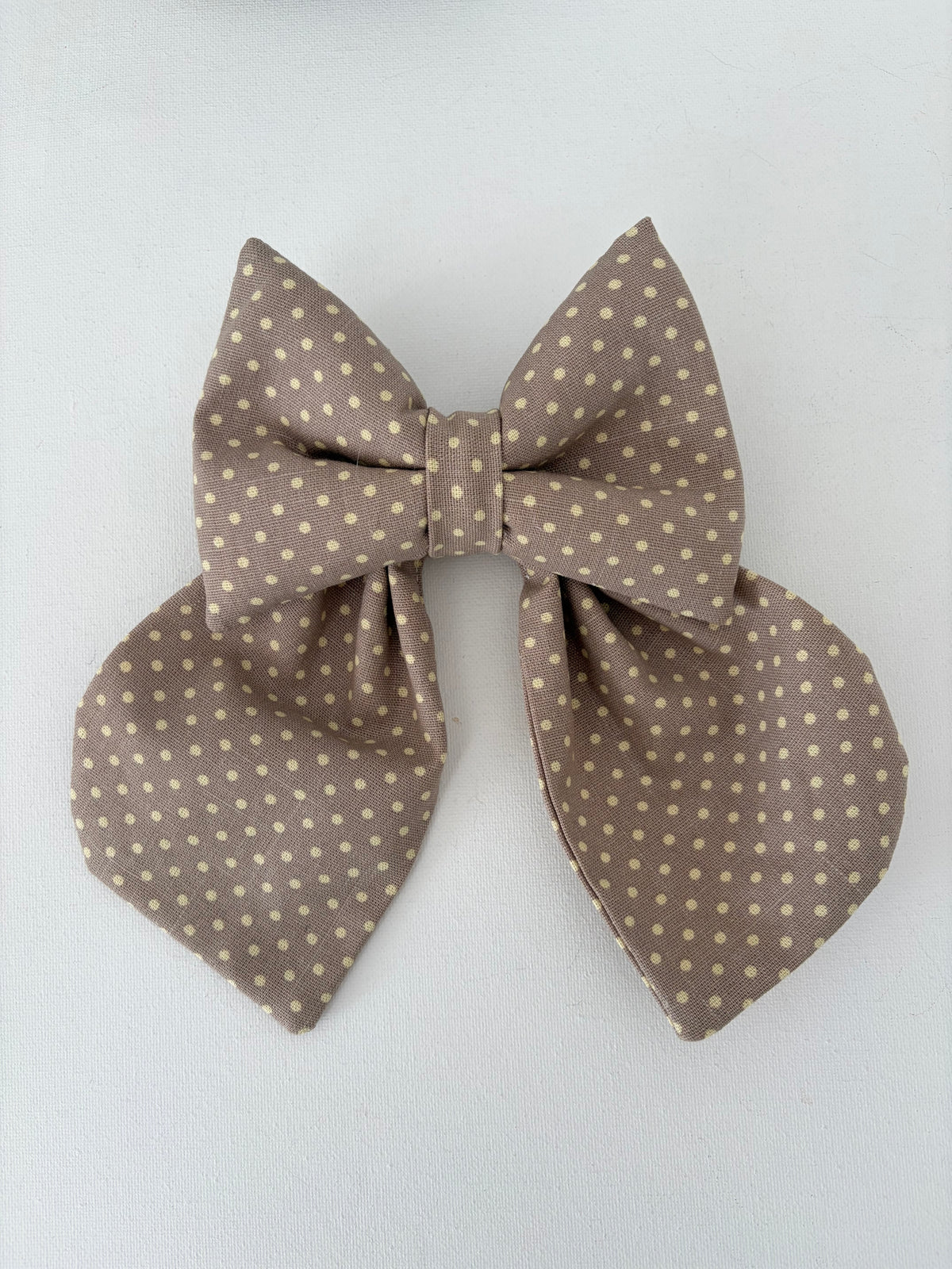 Beige Polkadot Sailor Bow