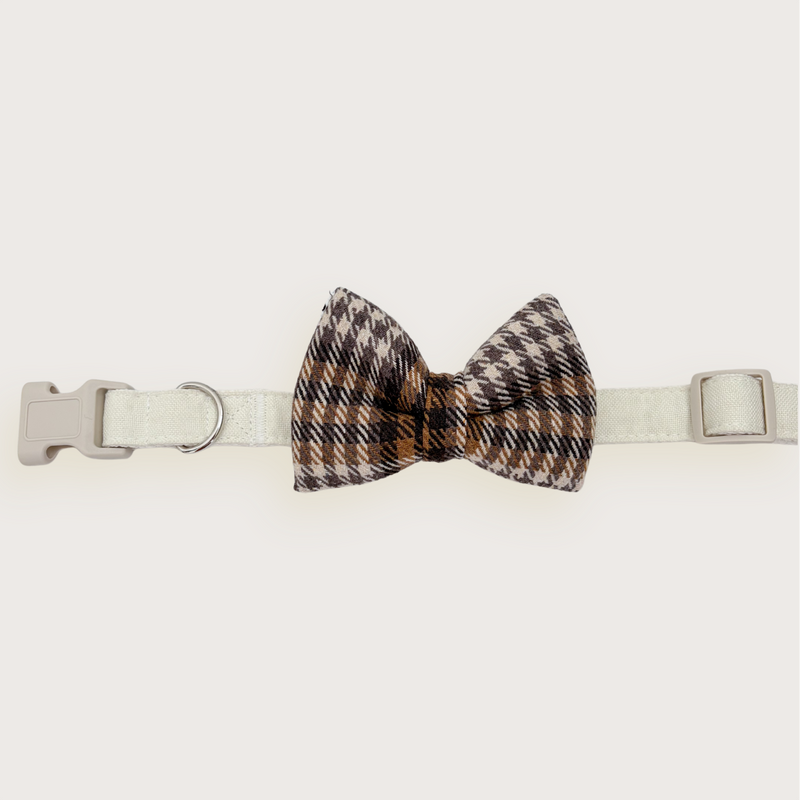 Brown Plaid Classic Bow