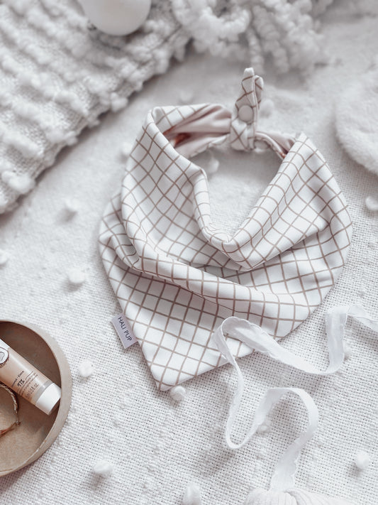 Gingerbread Men with reversible cocoa grid Dog Bandana