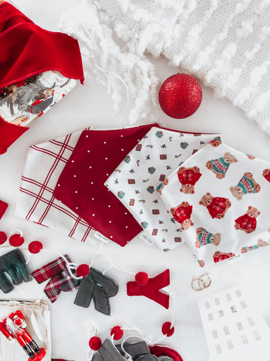 Red and white polkadots Over the collar dog bow