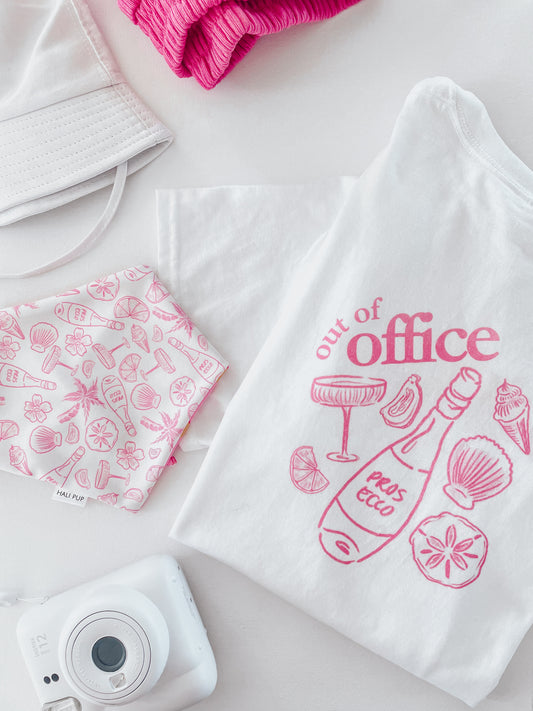 Out Of Office & Pelicans Dog Bandana