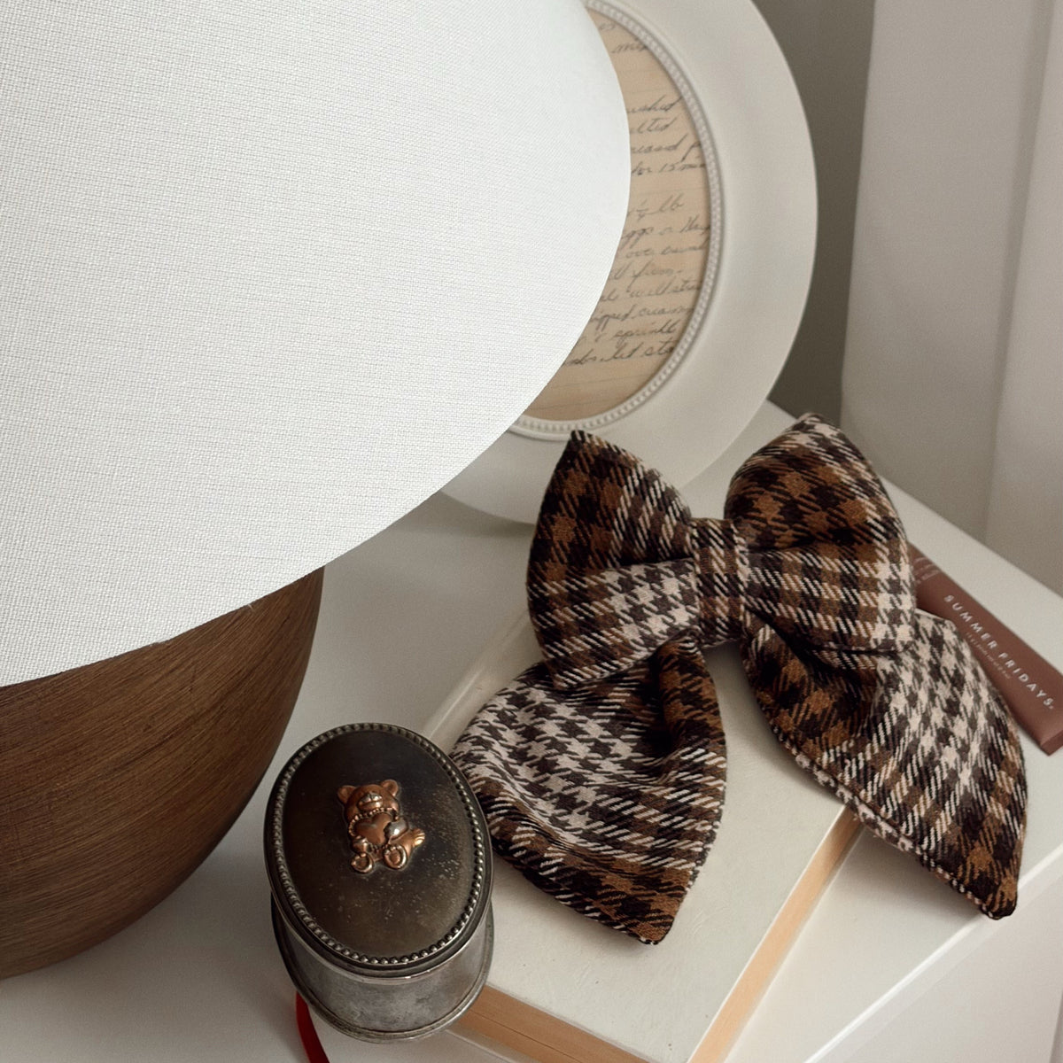 Brown Plaid Sailor Bow