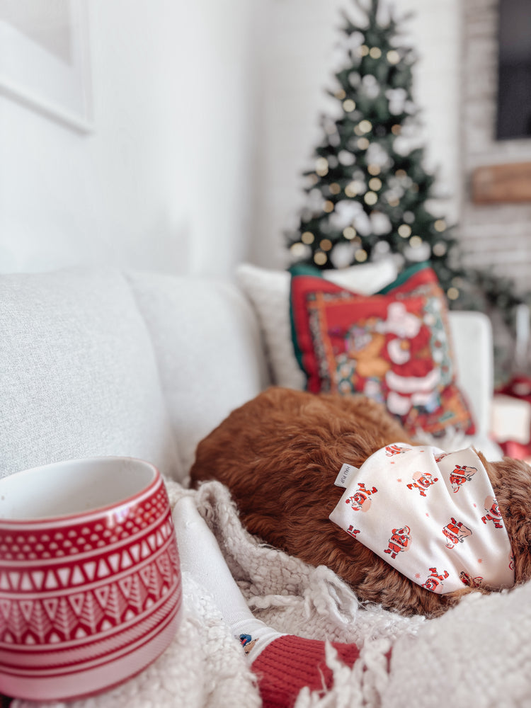 Retro Santa’s & Candycanes Reversible Dog bandana