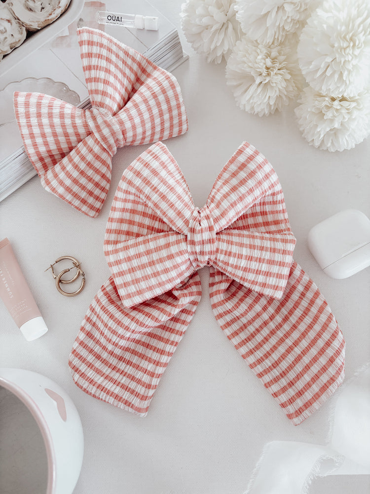 Gingham Over the collar bow