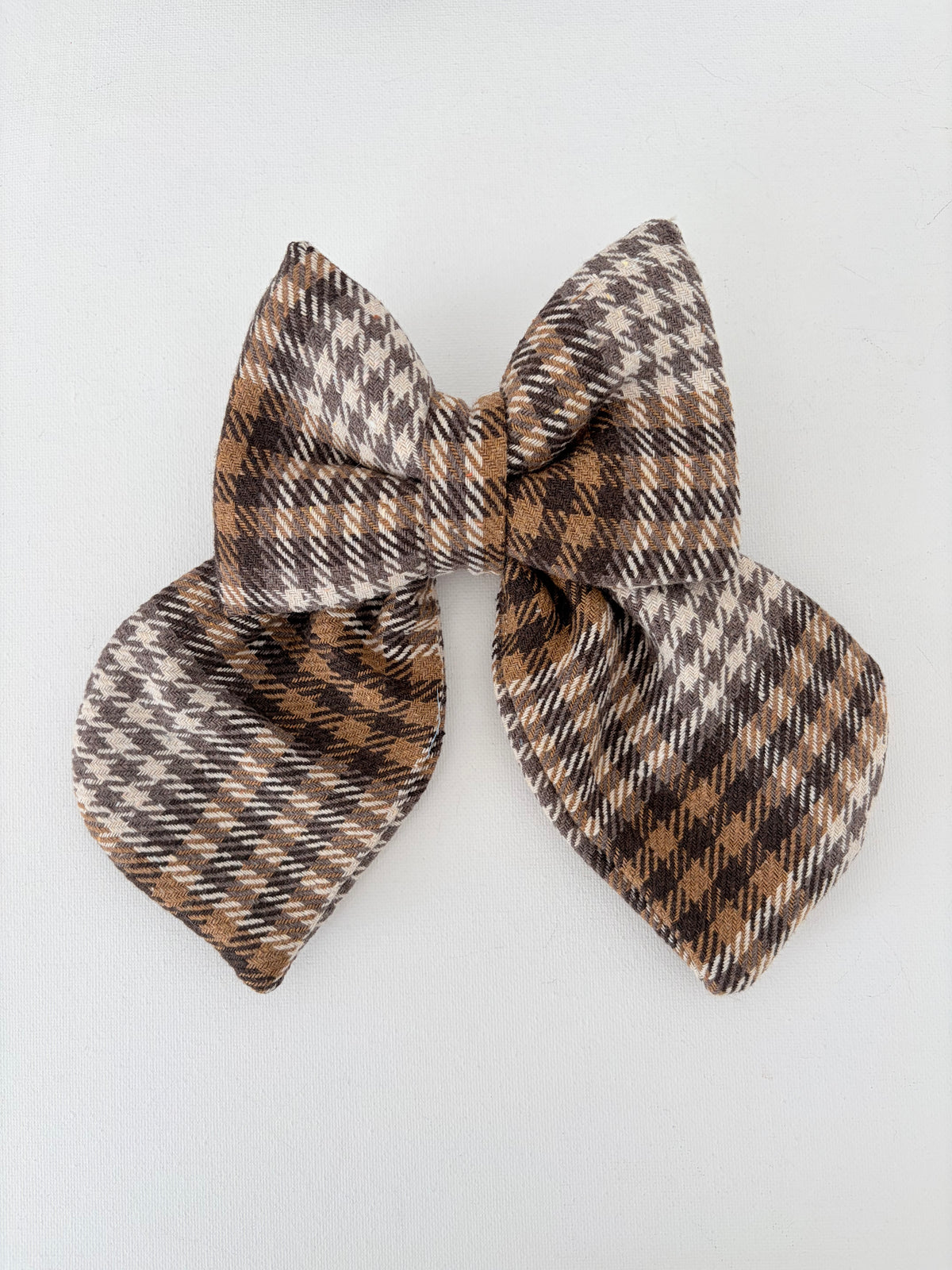Brown Plaid Classic Bow