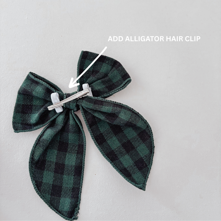 Evergreen Buffalo Plaid Dog Bow