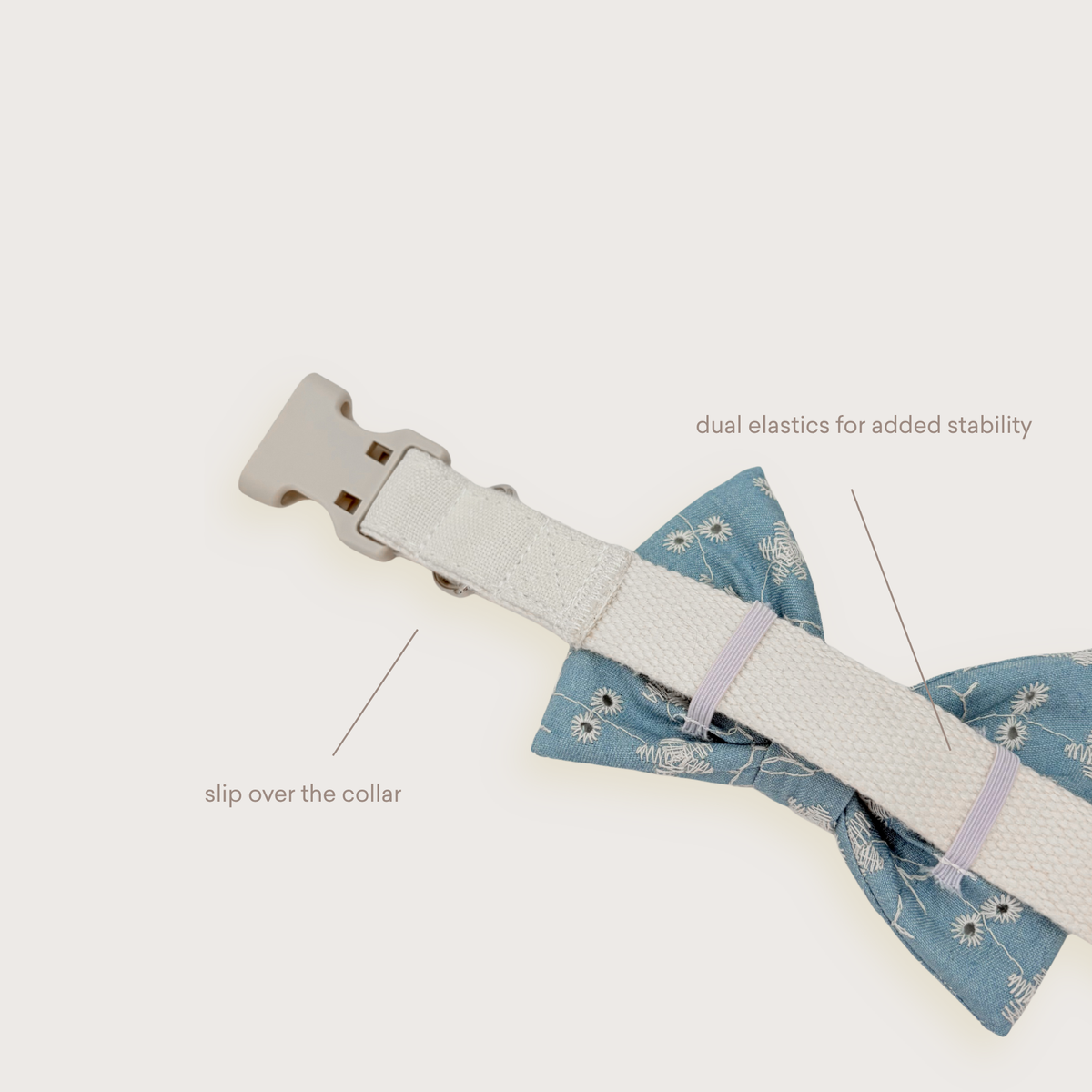 Denim Eyelet Classic Bow