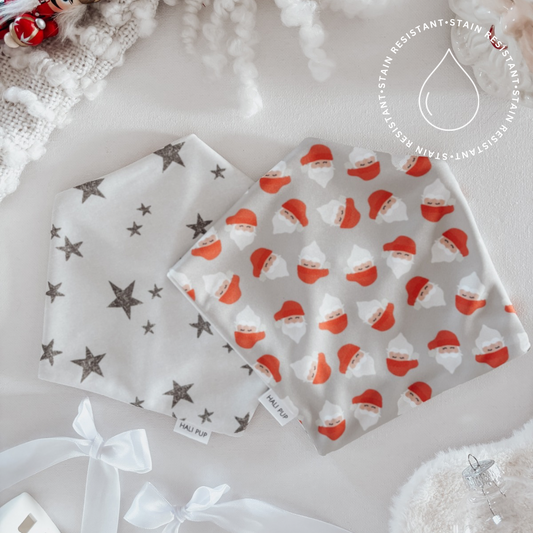 Santas & Stars Reversible Dog Bandana