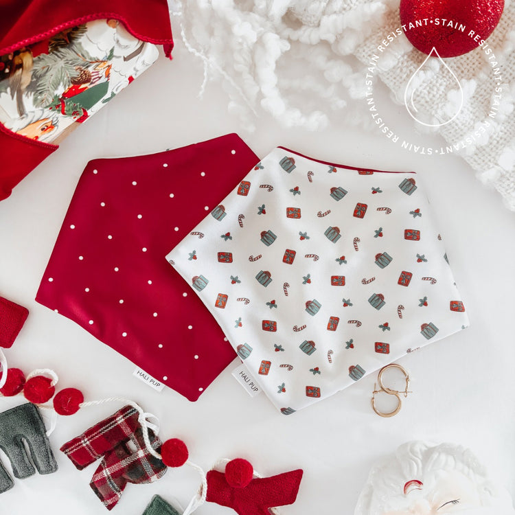 Christmas gifts & Polkadots Reversible Dog Bandana