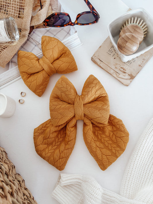 Harvest Knit Dog Bow