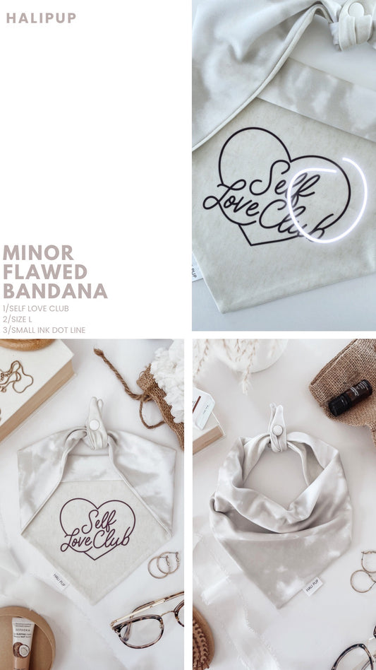 MINOR FLAW Self Love Club, With Reversible Grey Tie Dye Dog Bandana