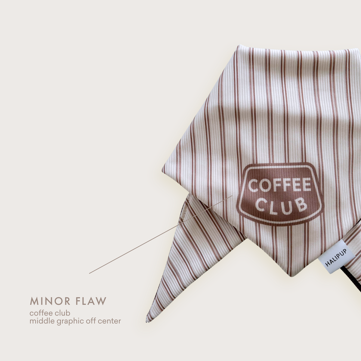 MINOR FLAW Coffee Club Ribbed Dog Bandana