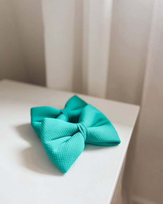 Neon Teal, Over The Collar Dog Bow