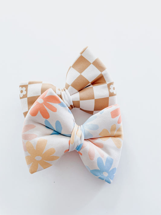 Tropical Floral Over The Collar Dog Bow