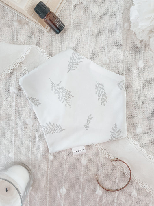 Polkadots on oat with reversible foliage Dog Bandana