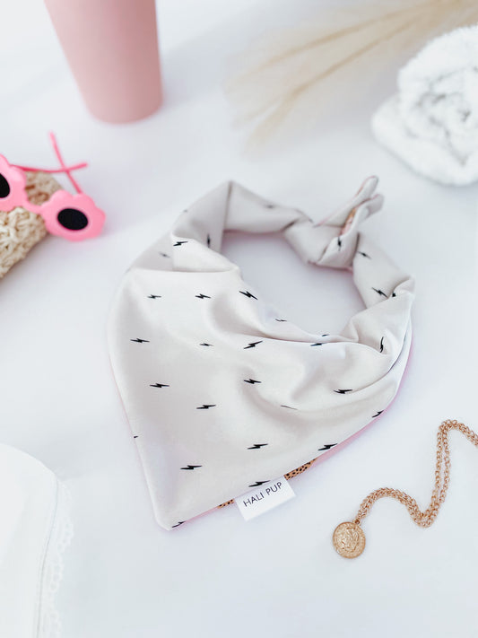 Leopard and lightning bolts, dog bandana